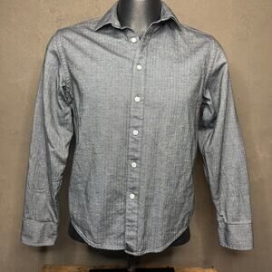 UNTUCKit Librando Herringbone Shirt Men’s Small Gray Minimalist Casual